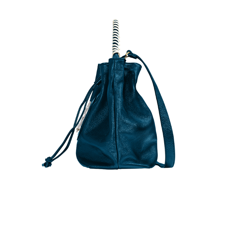 Bucket phone bag blu di Prussia