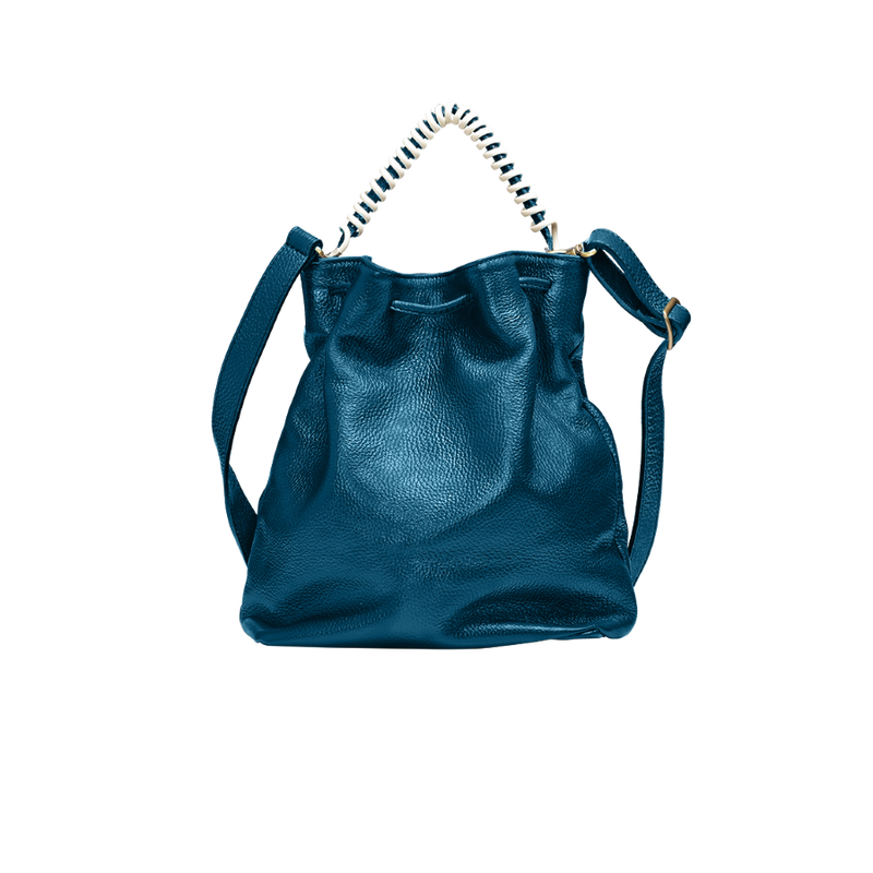 Bucket phone bag blu di Prussia