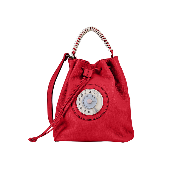 bucket phone bag dark red