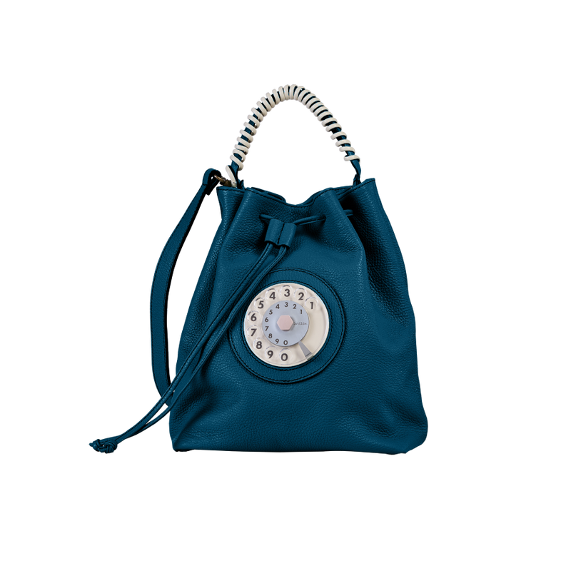 Bucket phone bag blu di Prussia