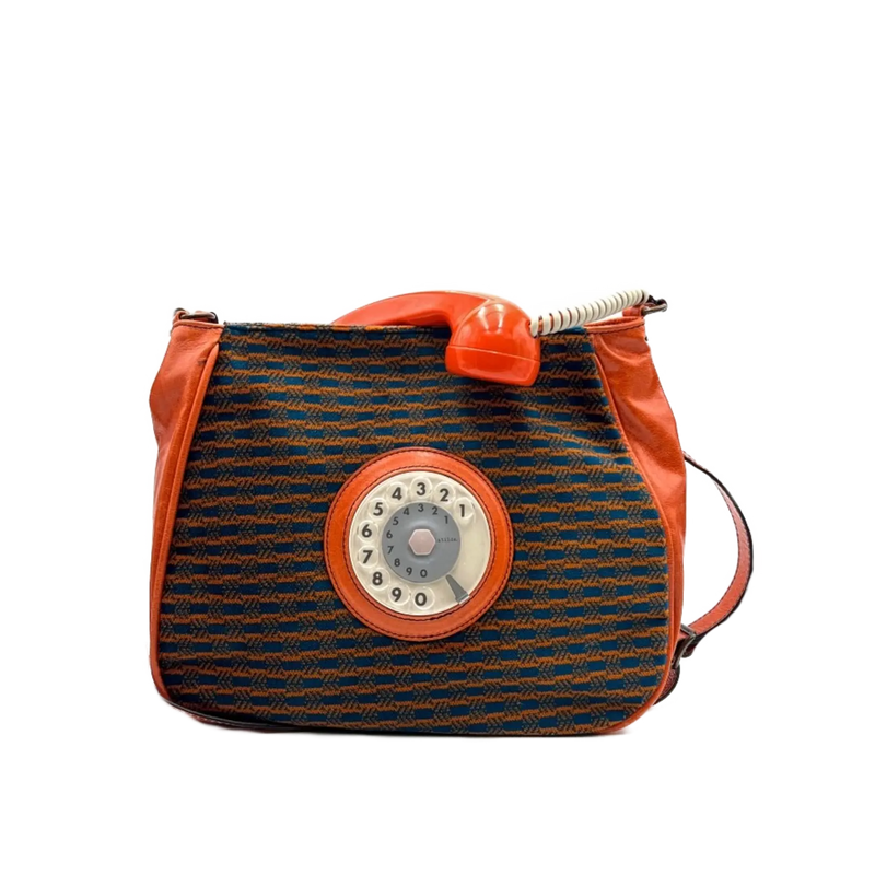 Phone bag arancio e cobalto