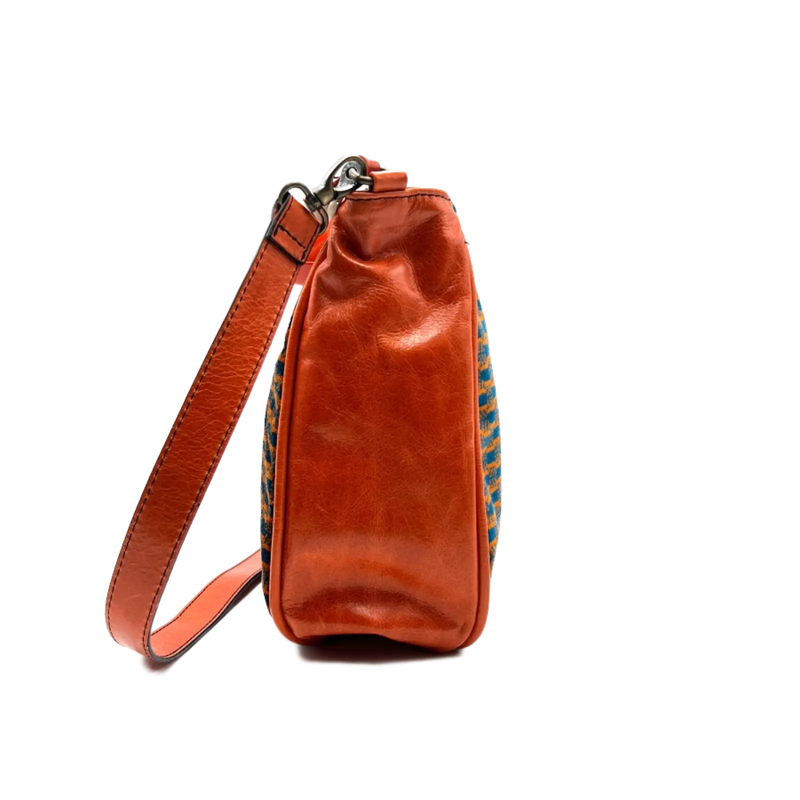 Phone bag arancio e cobalto